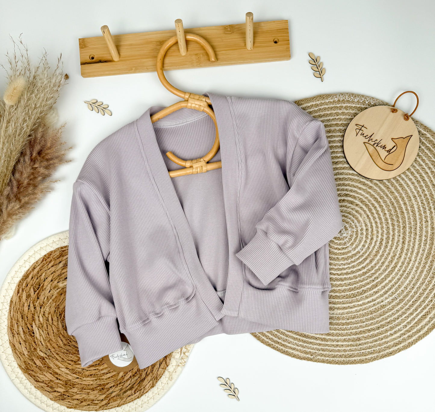 Cardigan Gr. 68 / Ripjersey / lavendel