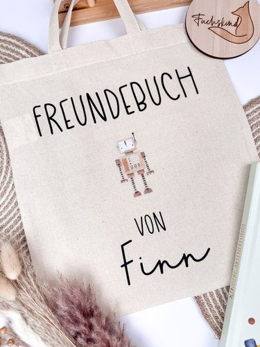 personalisierte Tasche für das Freundebuch