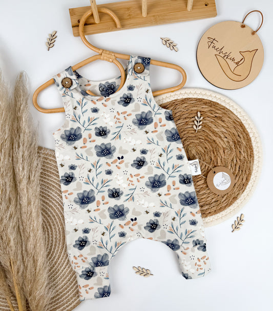 Haremromper Gr. 50 / Bio Baumwolle / blaue Blumen