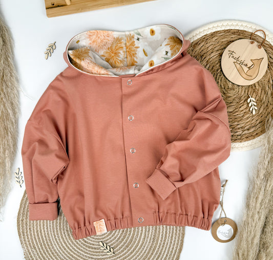 Oversize- Jacke Gr. 74 / Sommerjacke / Übergangsjacke / Bio Baumwolle / Soft Blush