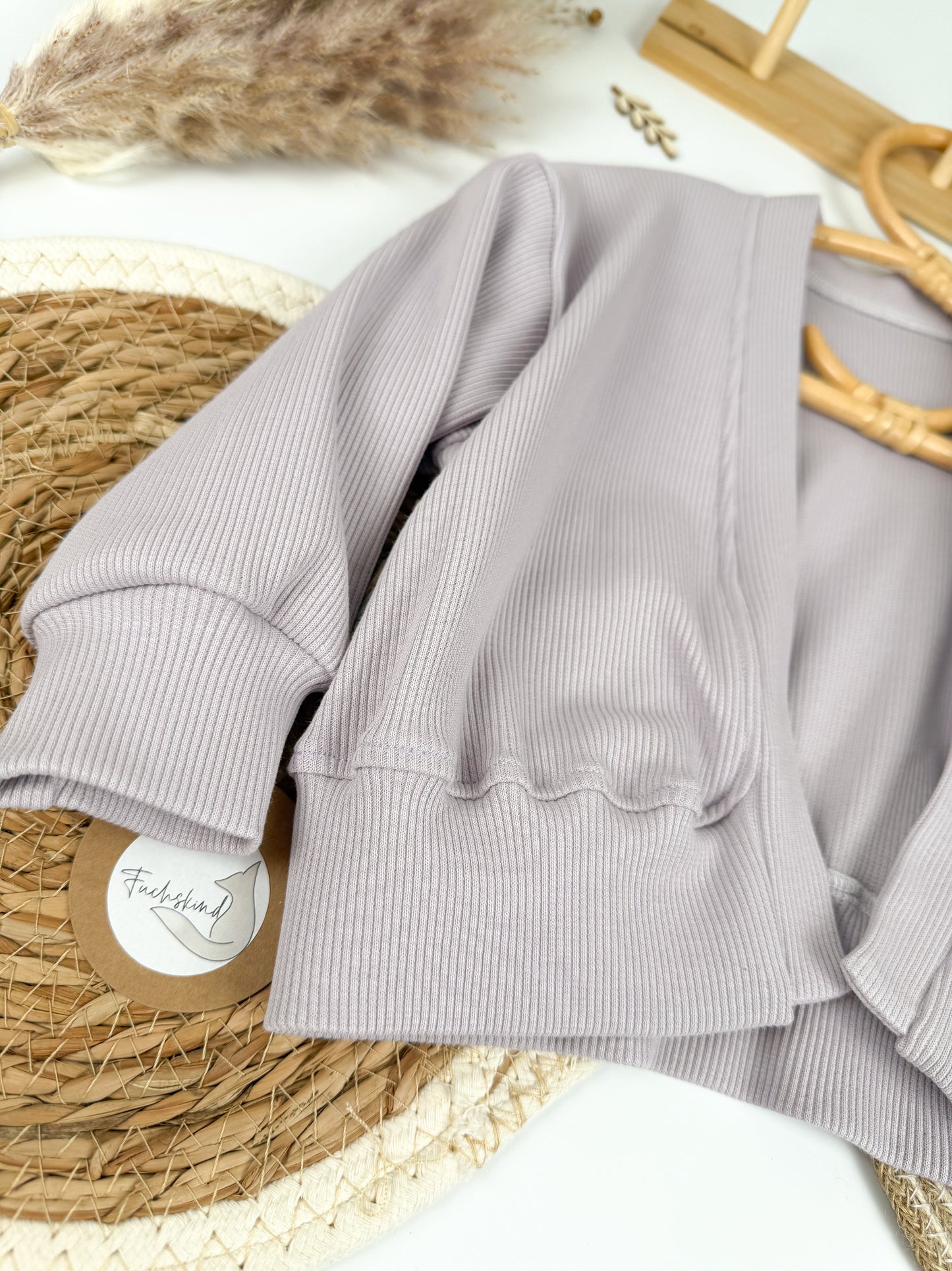 Cardigan Gr. 68 / Ripjersey / lavendel