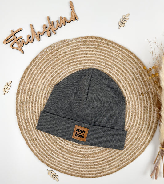 Rip- Beanie KU 46-49cm / dunkelgrau