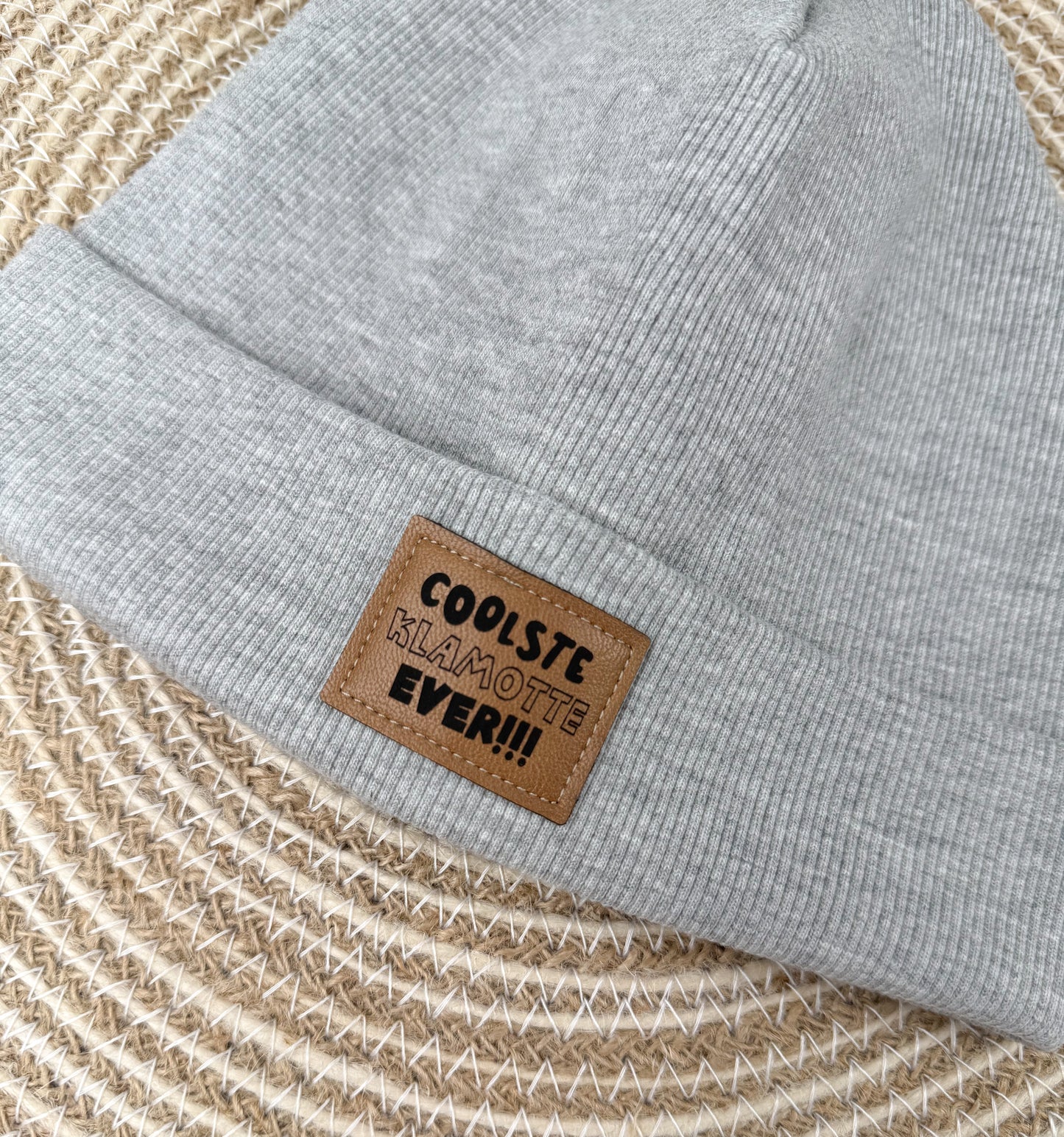 Rip- Beanie KU 46-49cm / hellgrau meliert